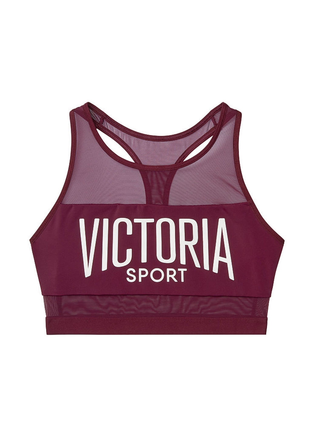Топ Victoria's Secret надпись бордовый спортивный полиамид, эластан