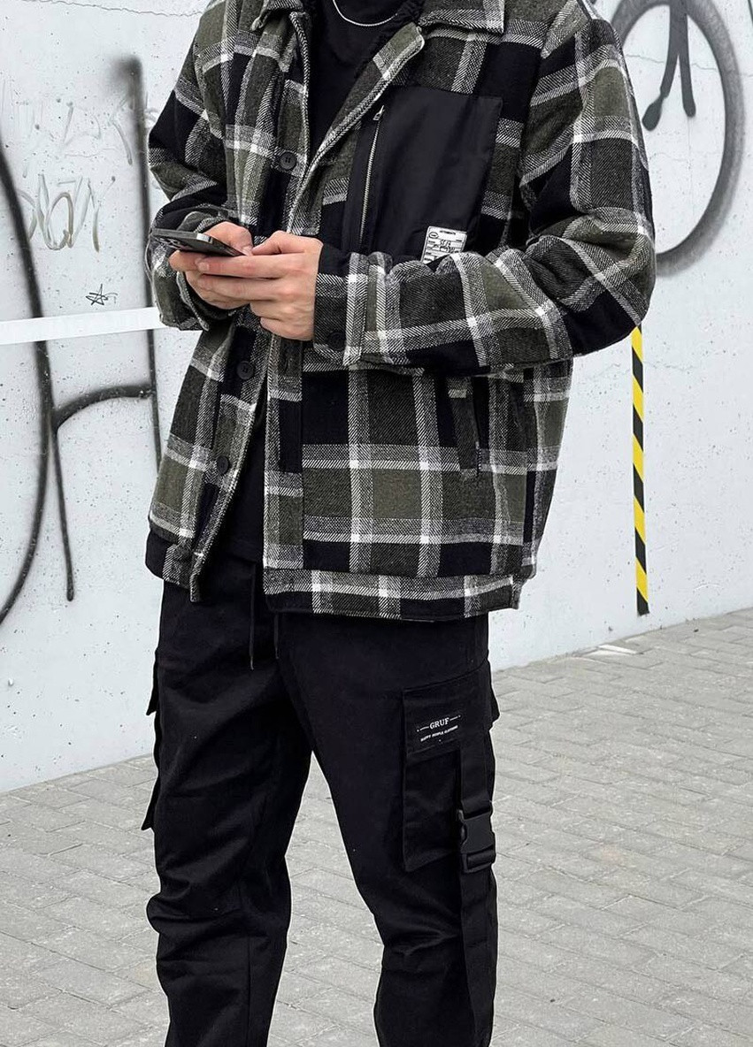 Зелена зимня оверсайз куртка GRUF