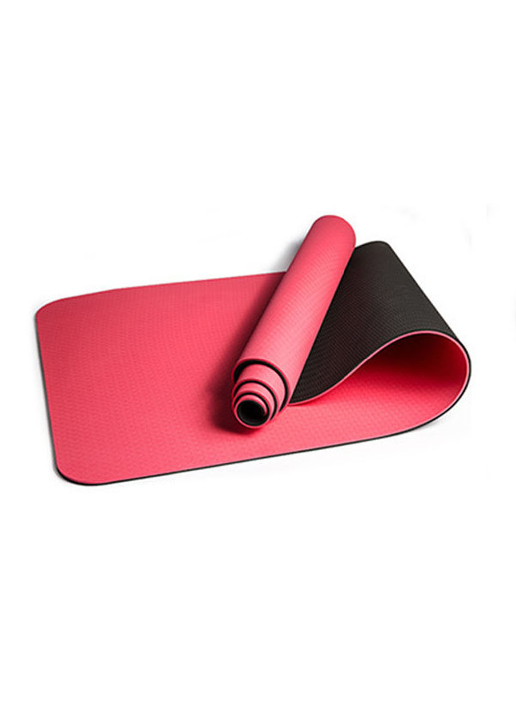Коврик для йоги и фитнеса (йога мат) TPE+TC 183х61см толщина 6мм двухслойный красный-черный EasyFit (237596294)