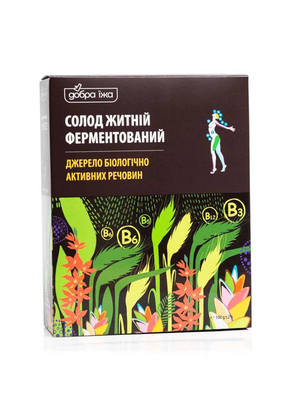 Солод житній ферментований 100 г коробка зі стіками Добра Їжа (255300289)
