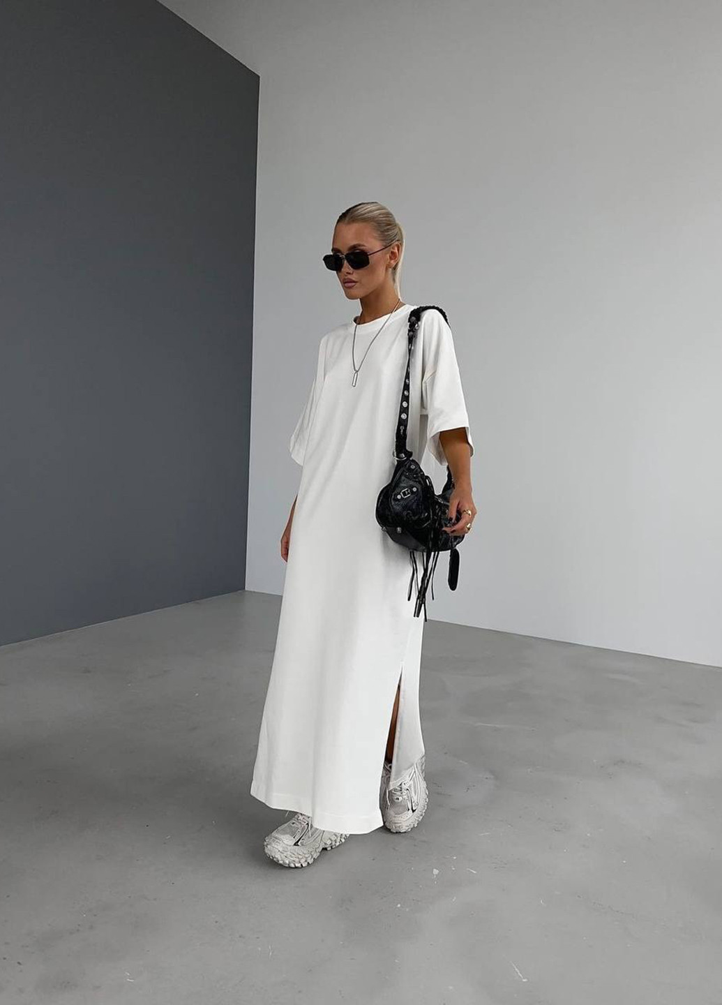 Білий кежуал сукня сукня-футболка No Brand однотонна