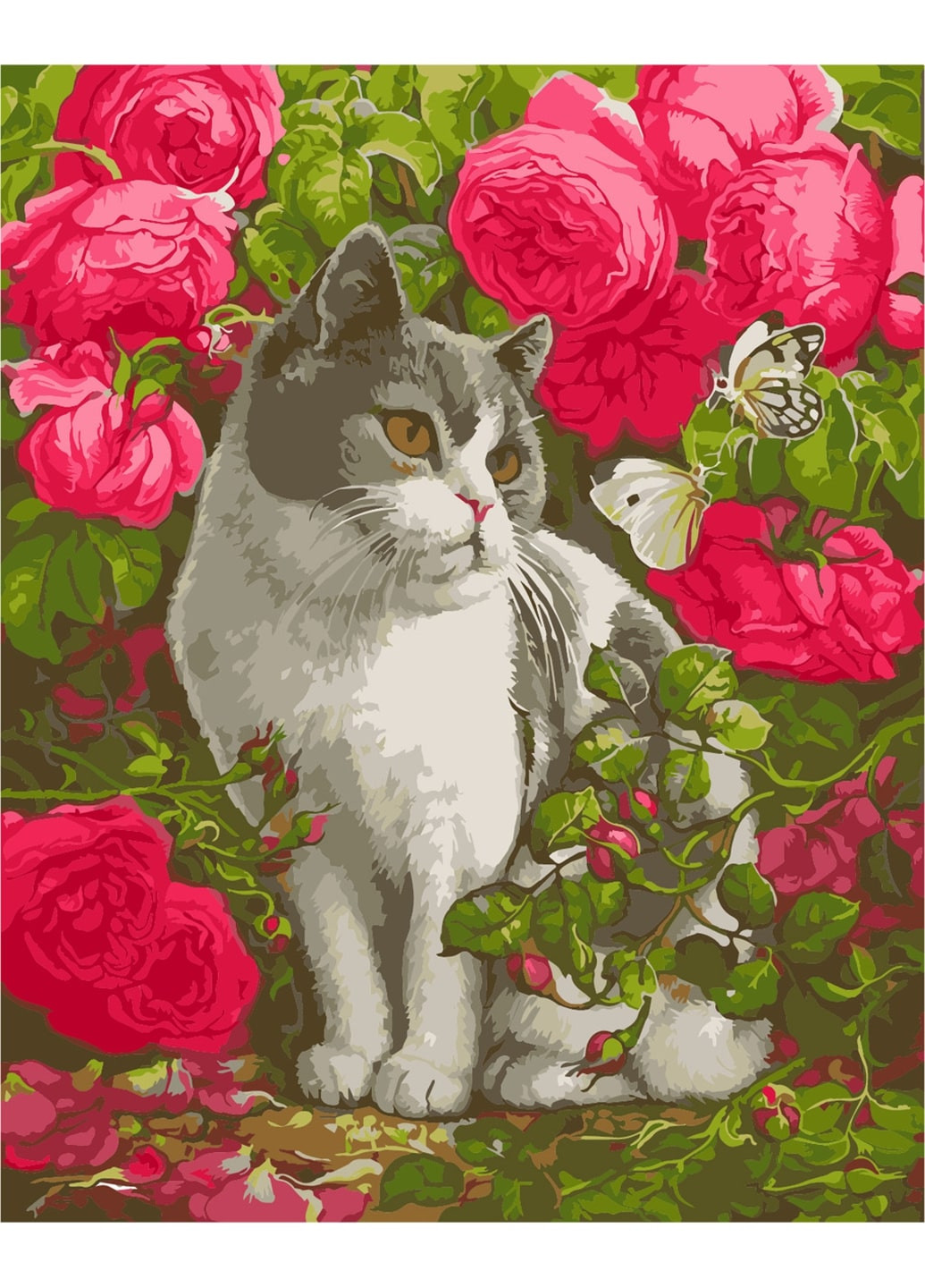 Картина за номерами "Кіт у розах" 40х50 см ArtStory (250449298)