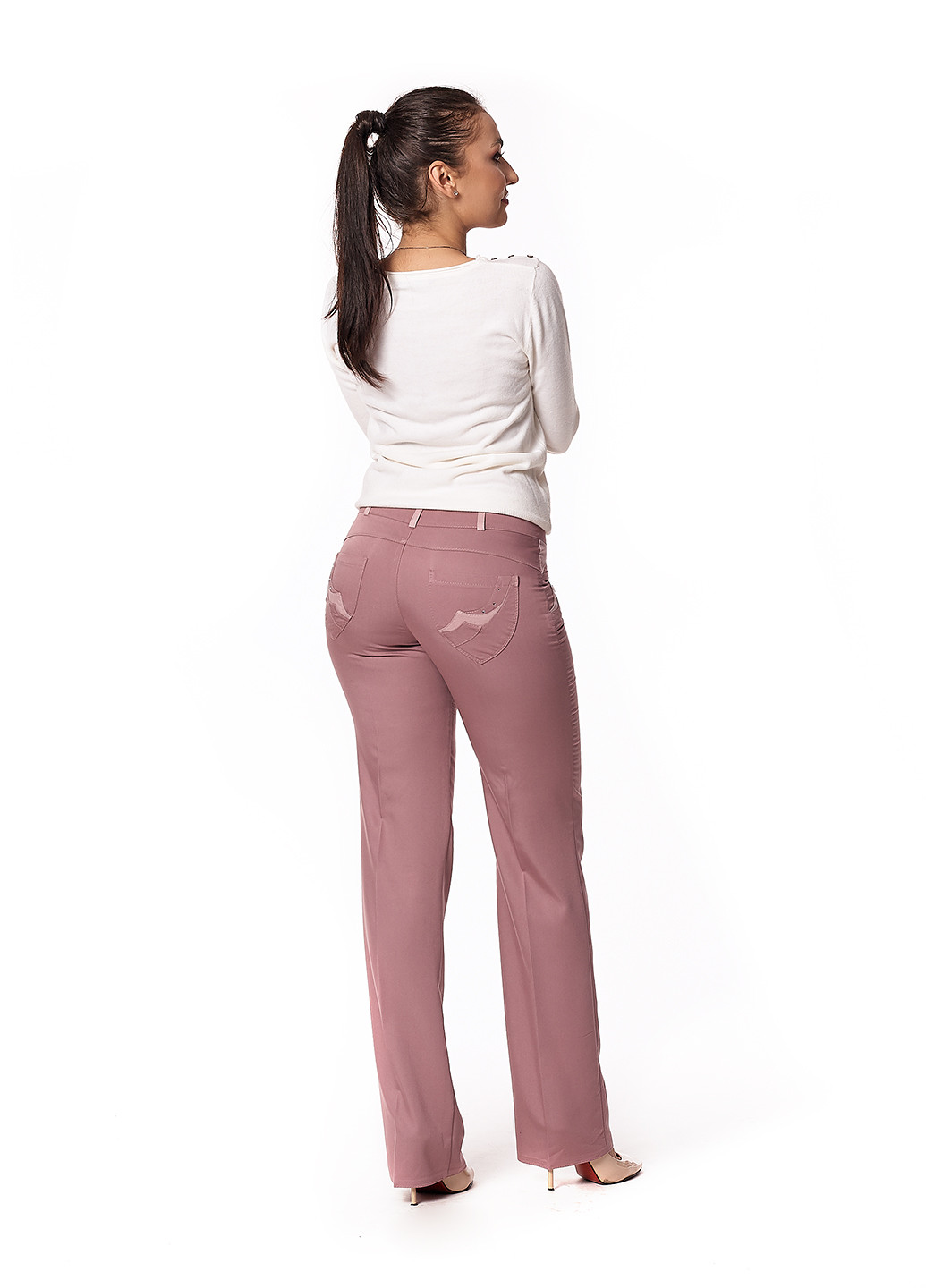 Розово-лиловые кэжуал летние прямые брюки Ut