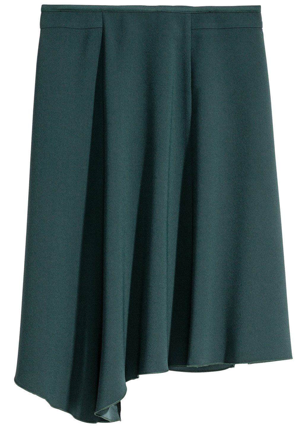 Зеленая кэжуал однотонная юбка H&M клешированная