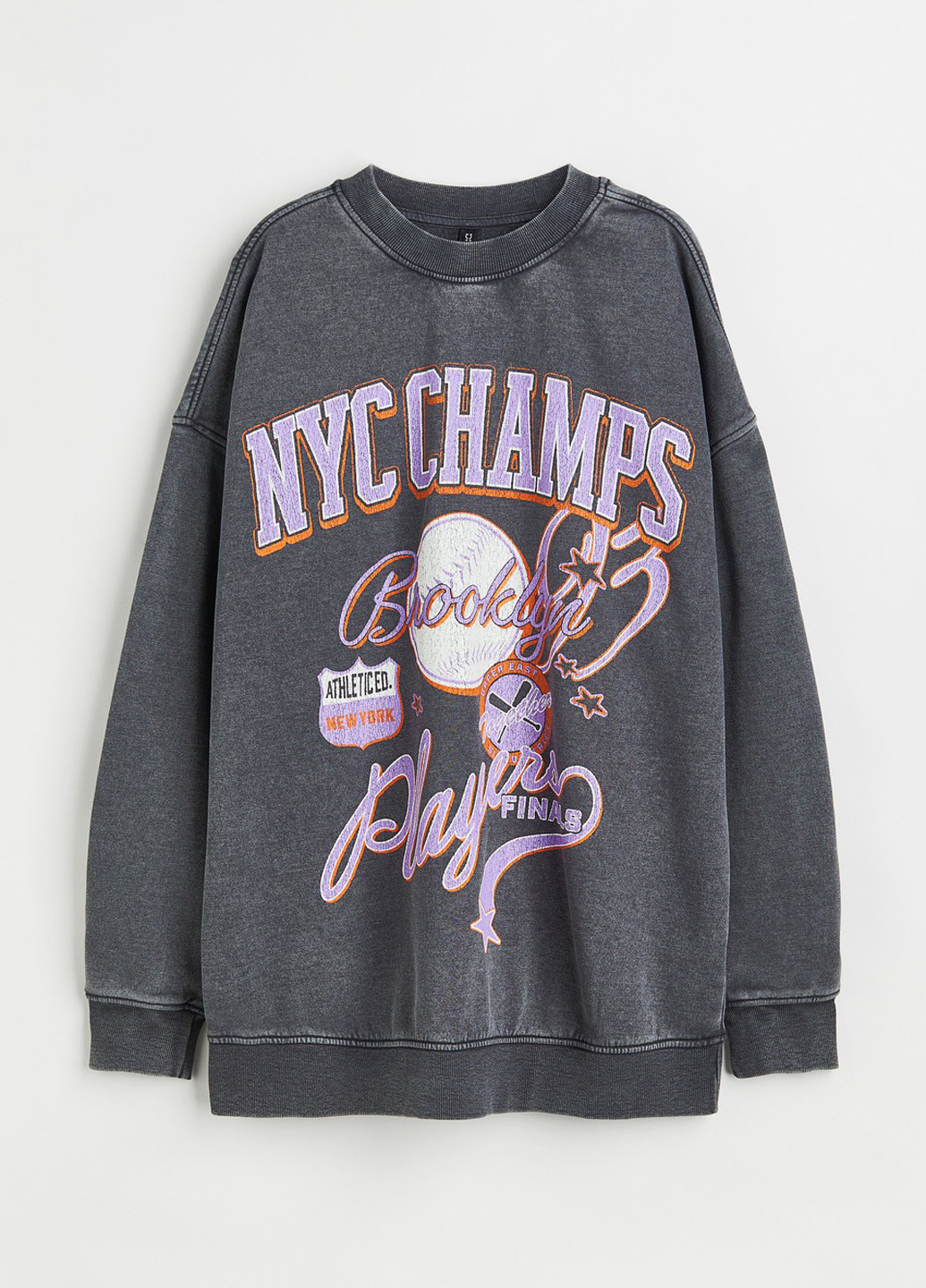 Темно-сірий світшот H&M напис без декору (314704510)