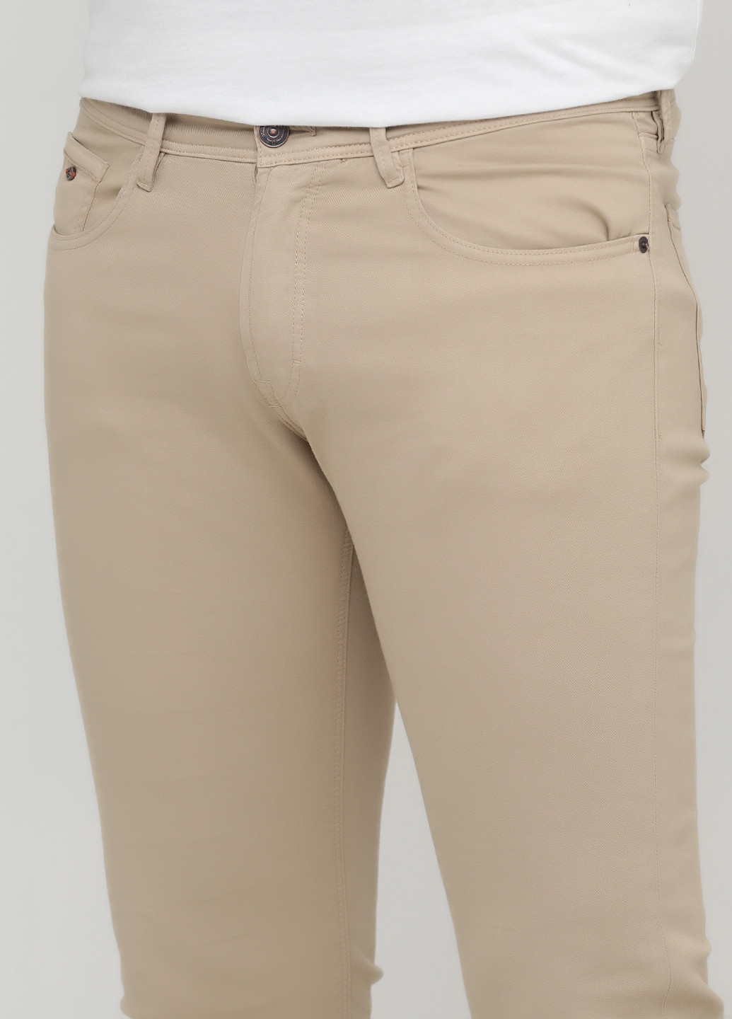 Песочные кэжуал демисезонные зауженные брюки Massimo Dutti