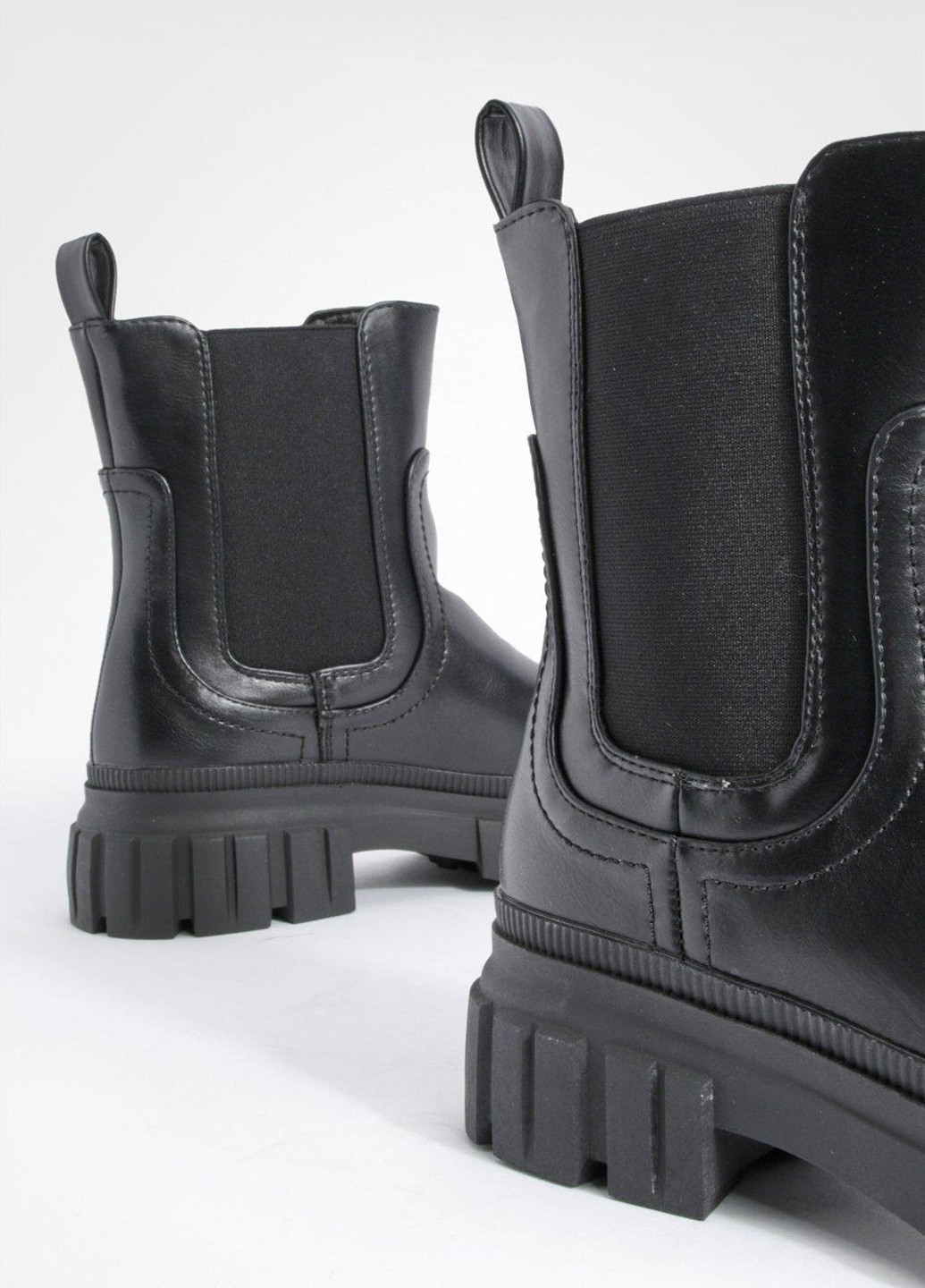 Осенние ботинки челси Boohoo без декора из искусственной кожи