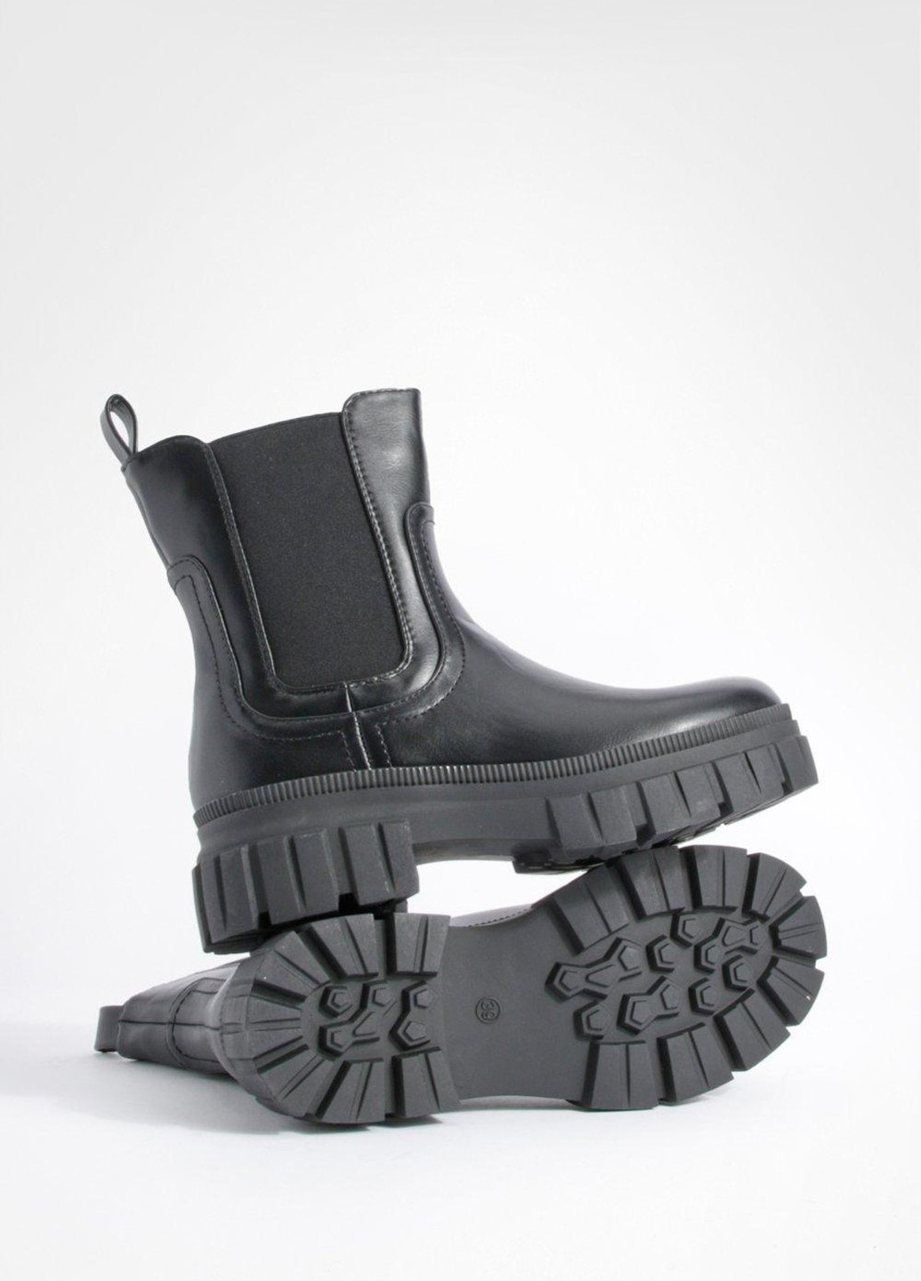 Осенние ботинки челси Boohoo без декора из искусственной кожи