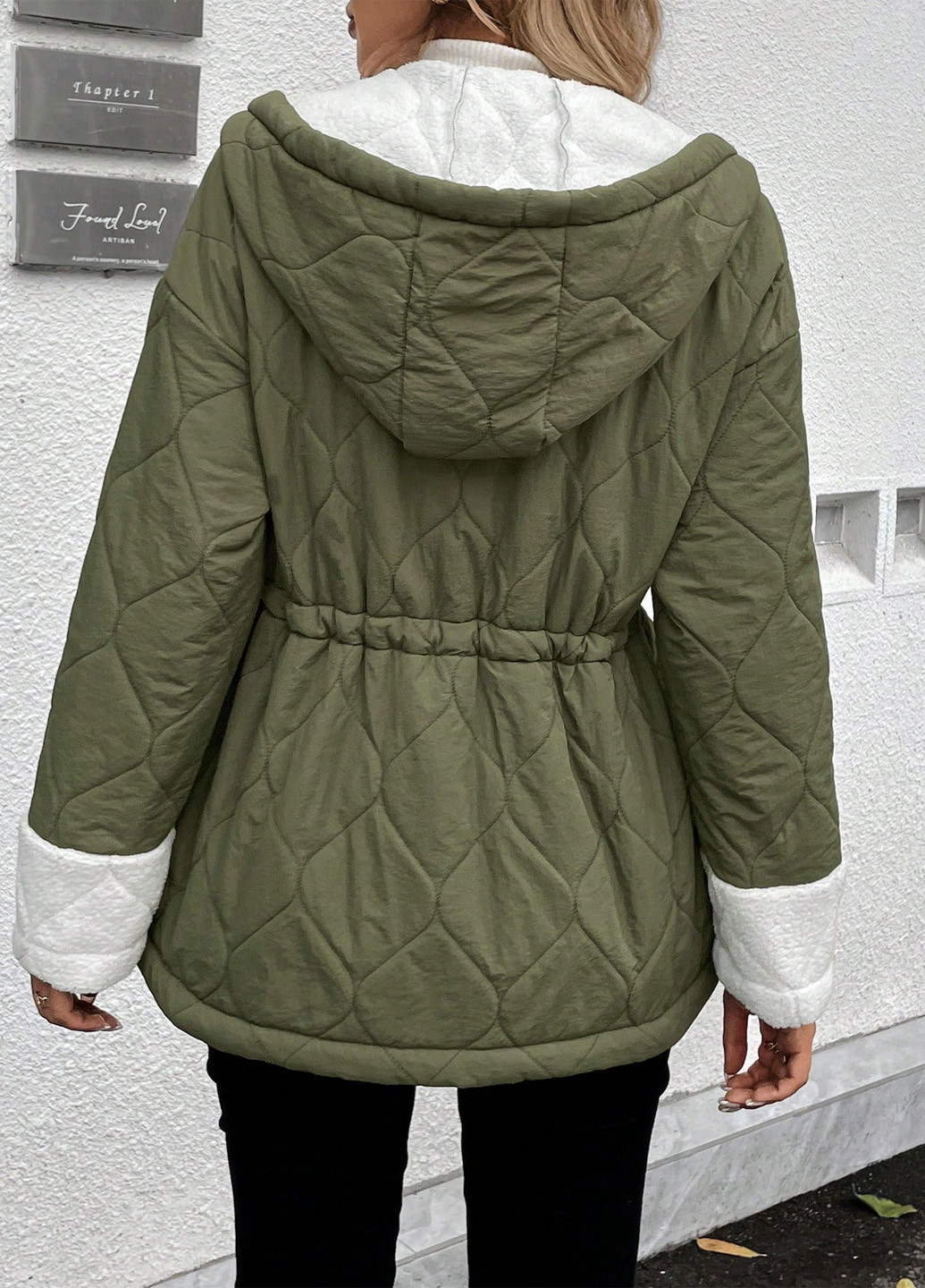 Оливковая (хаки) демисезонная куртка SHEIN