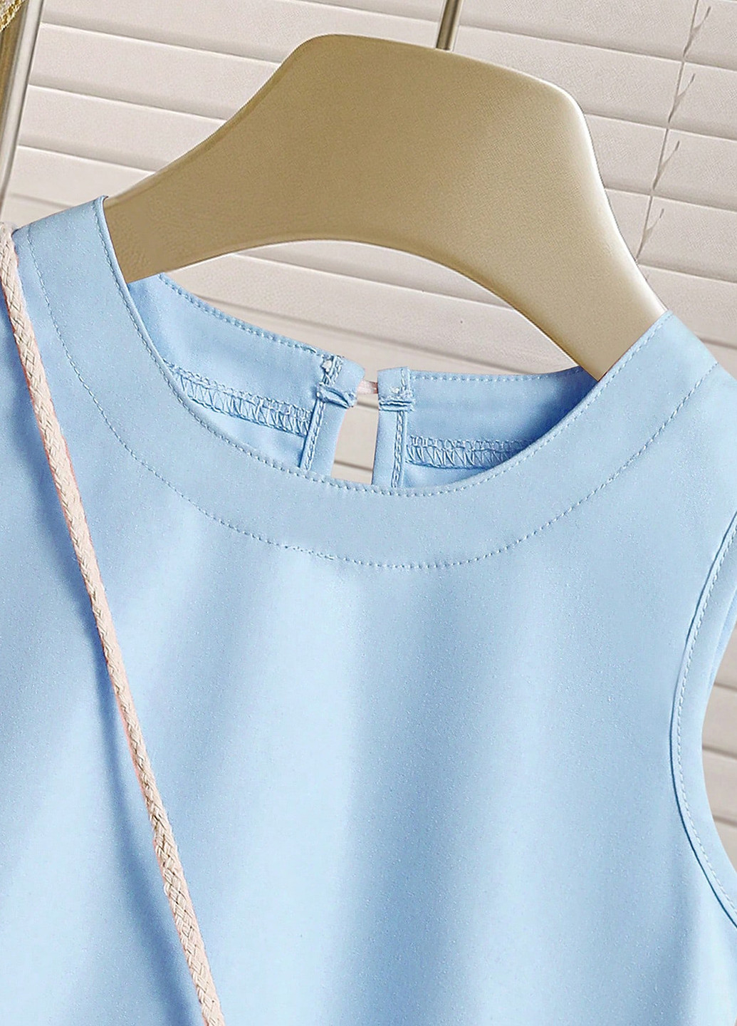 Голубой летний комплект (платье, сумка) SHEIN