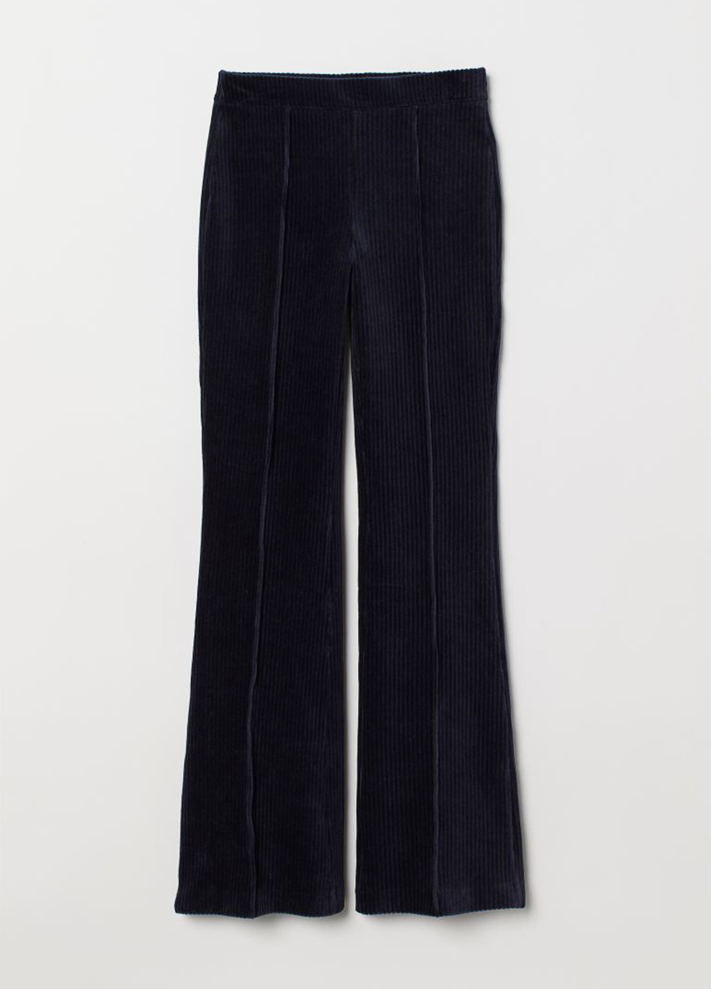 Темно-фиолетовые кэжуал демисезонные клеш брюки H&M