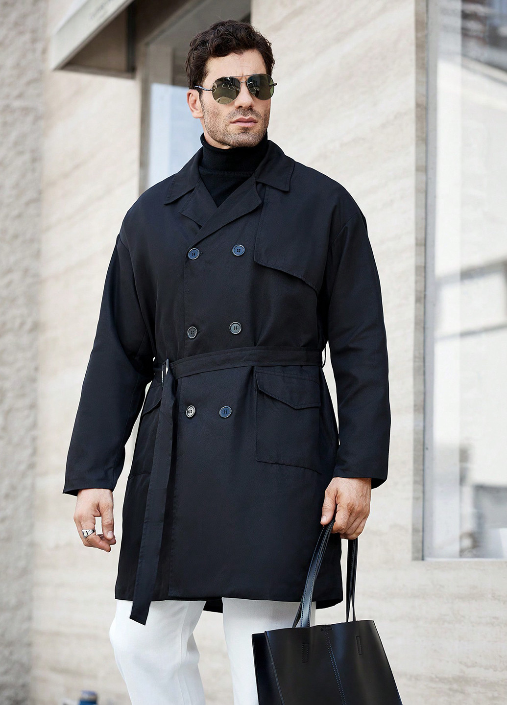 Плащ SHEIN тренчкот на гудзиках прямий (341735375)