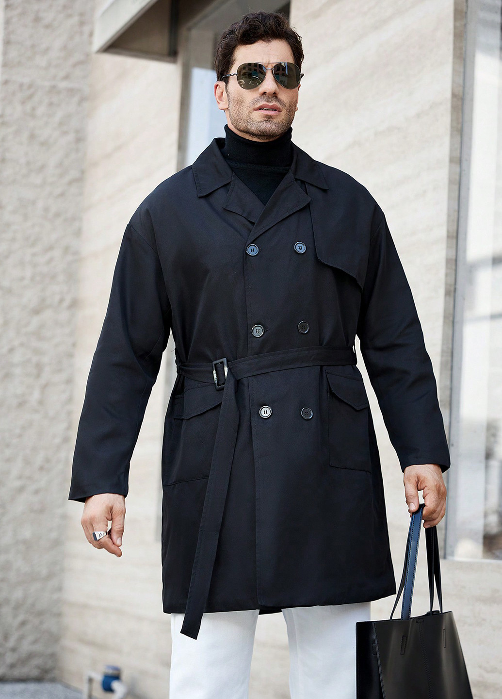 Плащ SHEIN тренчкот на гудзиках прямий (341735375)