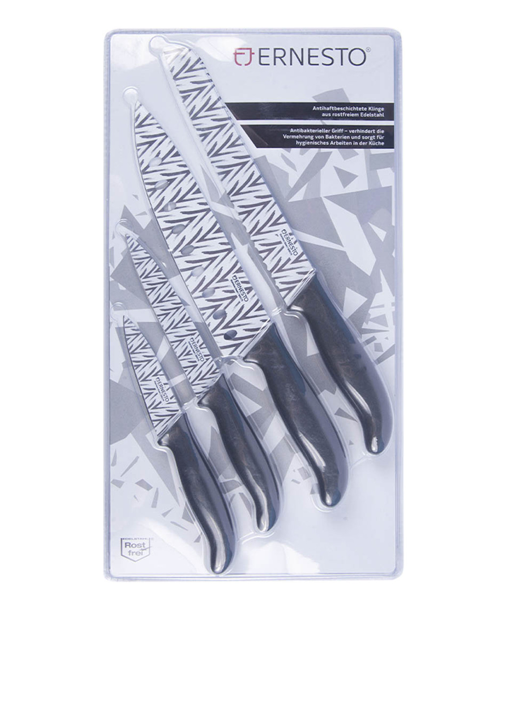 Набор ножей (4 шт.) Ernesto чёрно-белых, металл