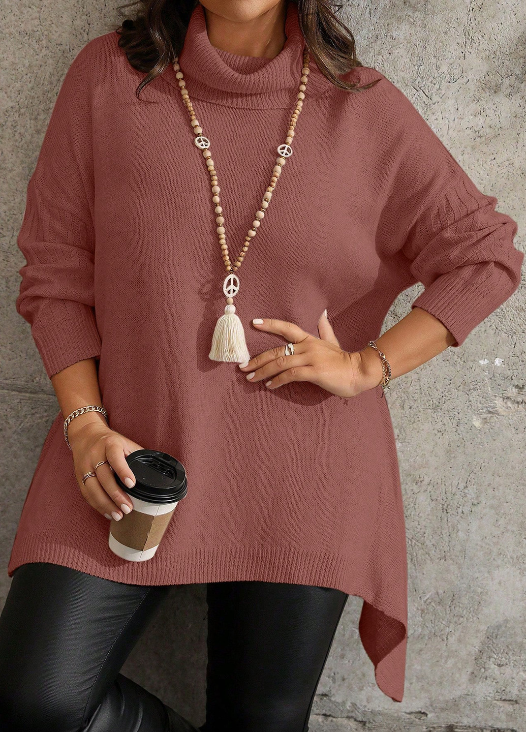 Теракотовий зимовий светр SHEIN