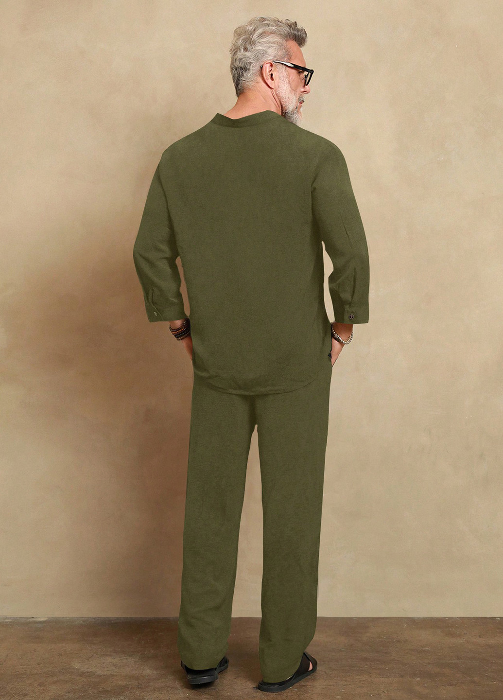 Зелений демісезонний костюм (сорочка, штани) брючний, з сорочкою SHEIN