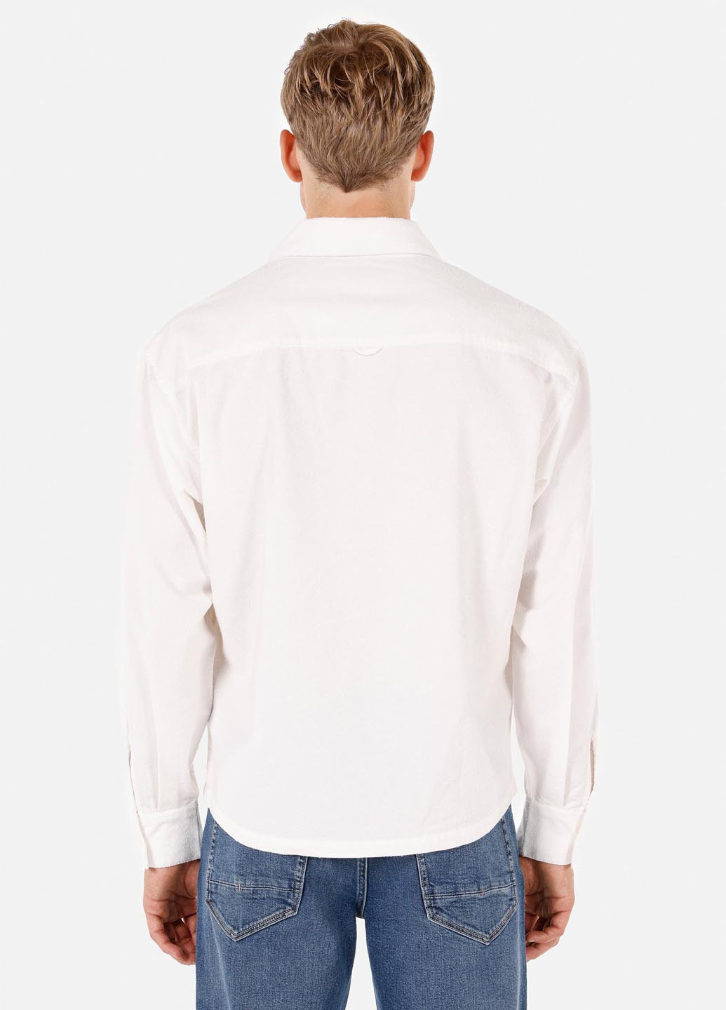 Белая кэжуал рубашка однотонная Colin's