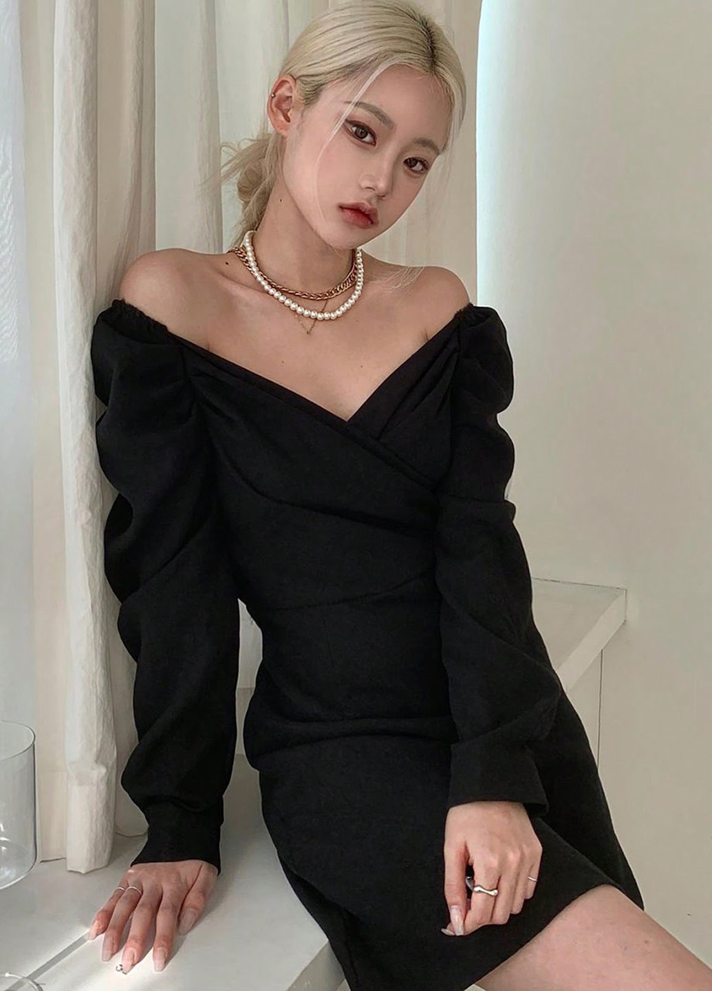 Черное кэжуал платье футляр SHEIN однотонное