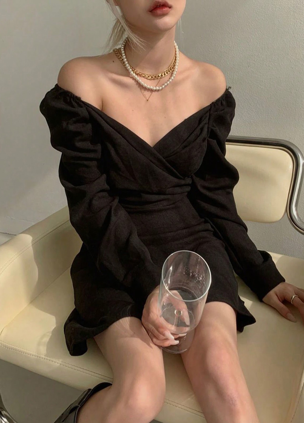 Черное кэжуал платье футляр SHEIN однотонное