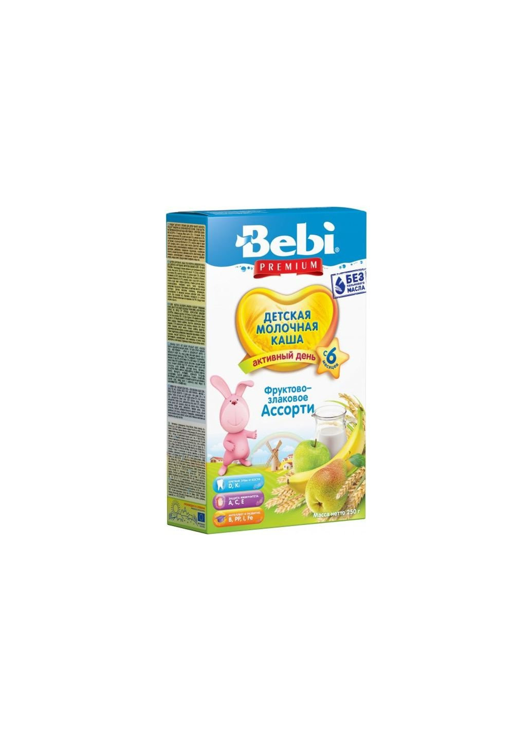 Дитяча каша Premium молочна Фруктово-злакове асорті +6 міс. 200 г (1105060) Bebi (254084198)