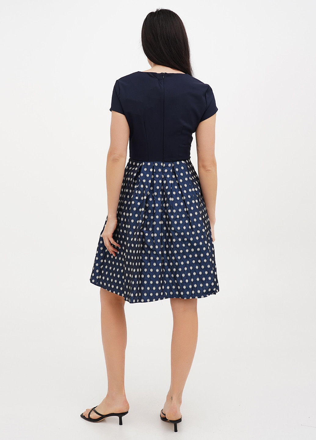 Синее кэжуал платье клеш Vicolo с геометрическим узором