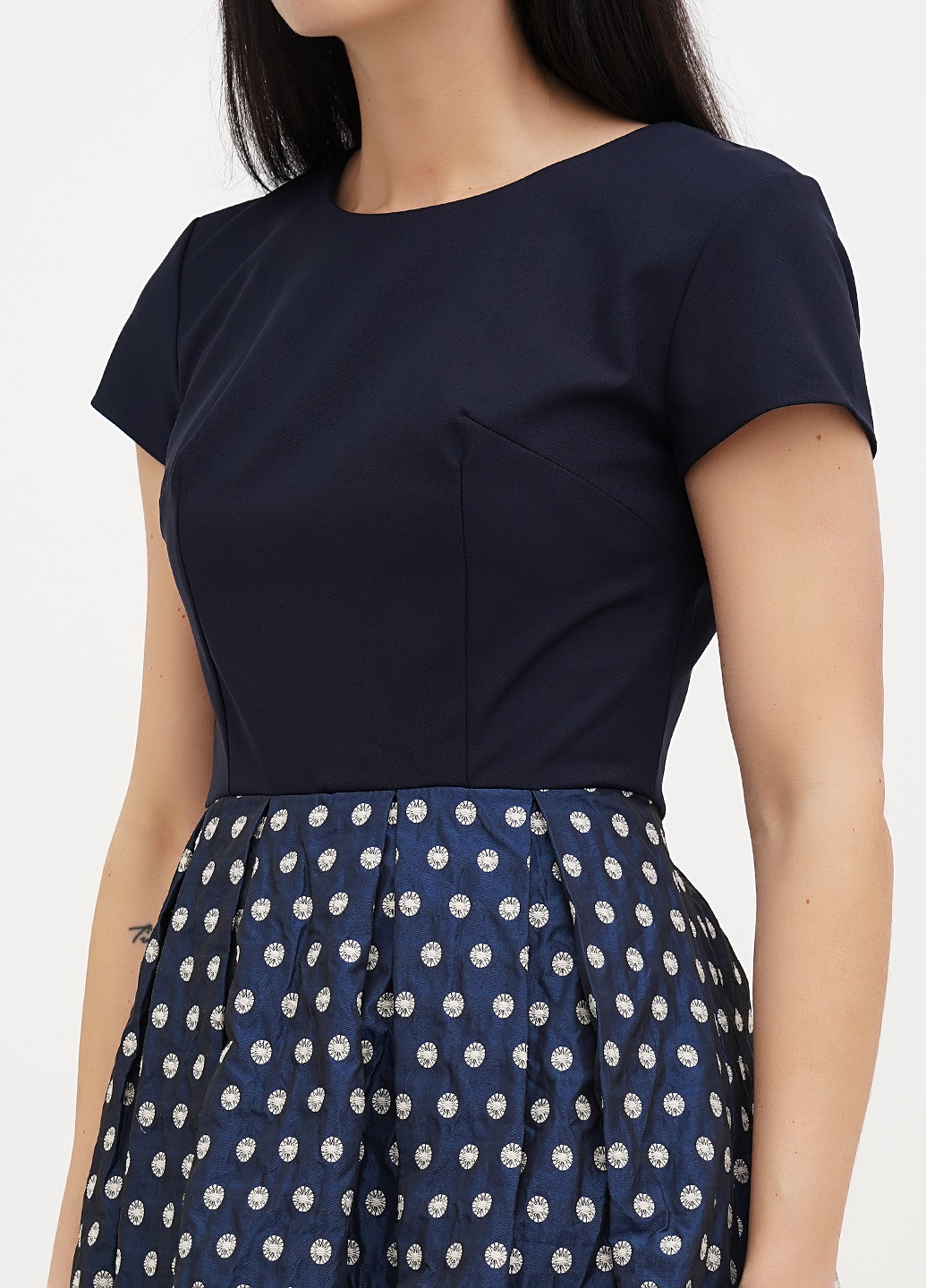 Синее кэжуал платье клеш Vicolo с геометрическим узором