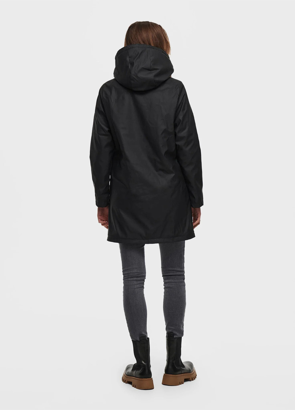 Черная демисезонная куртка куртка-пальто Only