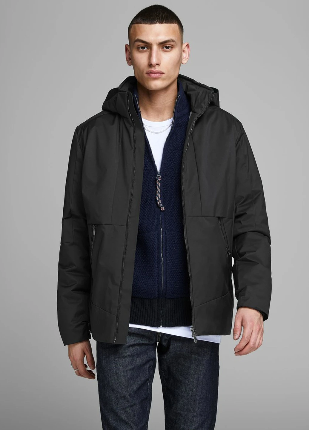Чорна демісезонна куртка Jack & Jones