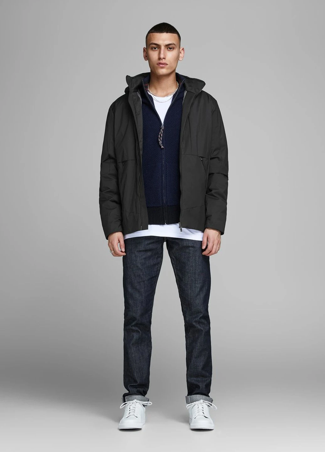 Чорна демісезонна куртка Jack & Jones