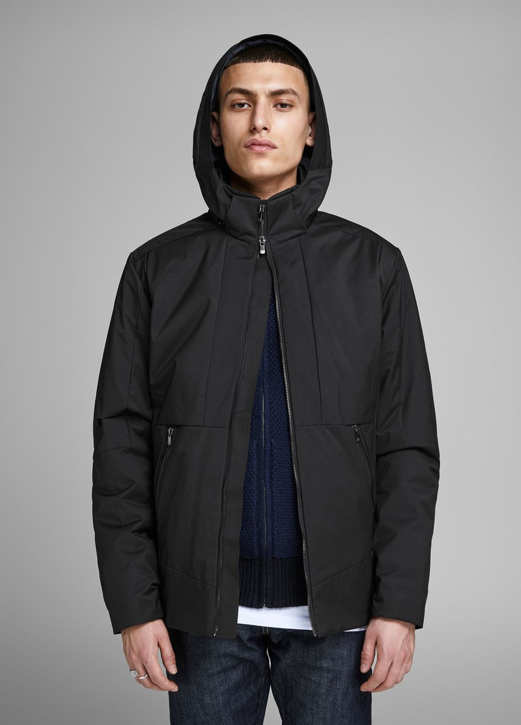 Чорна демісезонна куртка Jack & Jones