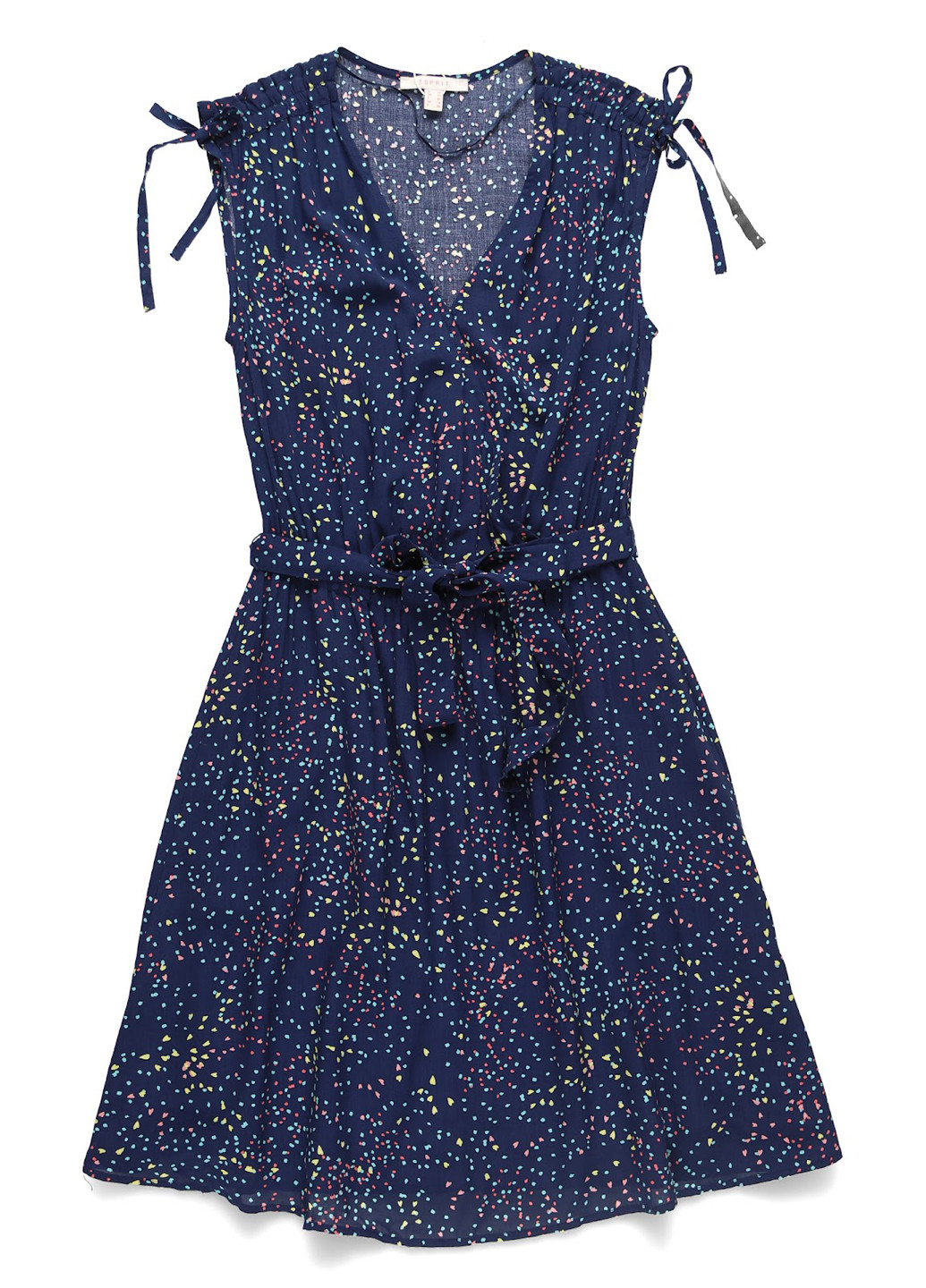 Синее кэжуал платье клеш Esprit с узором «перец с солью»