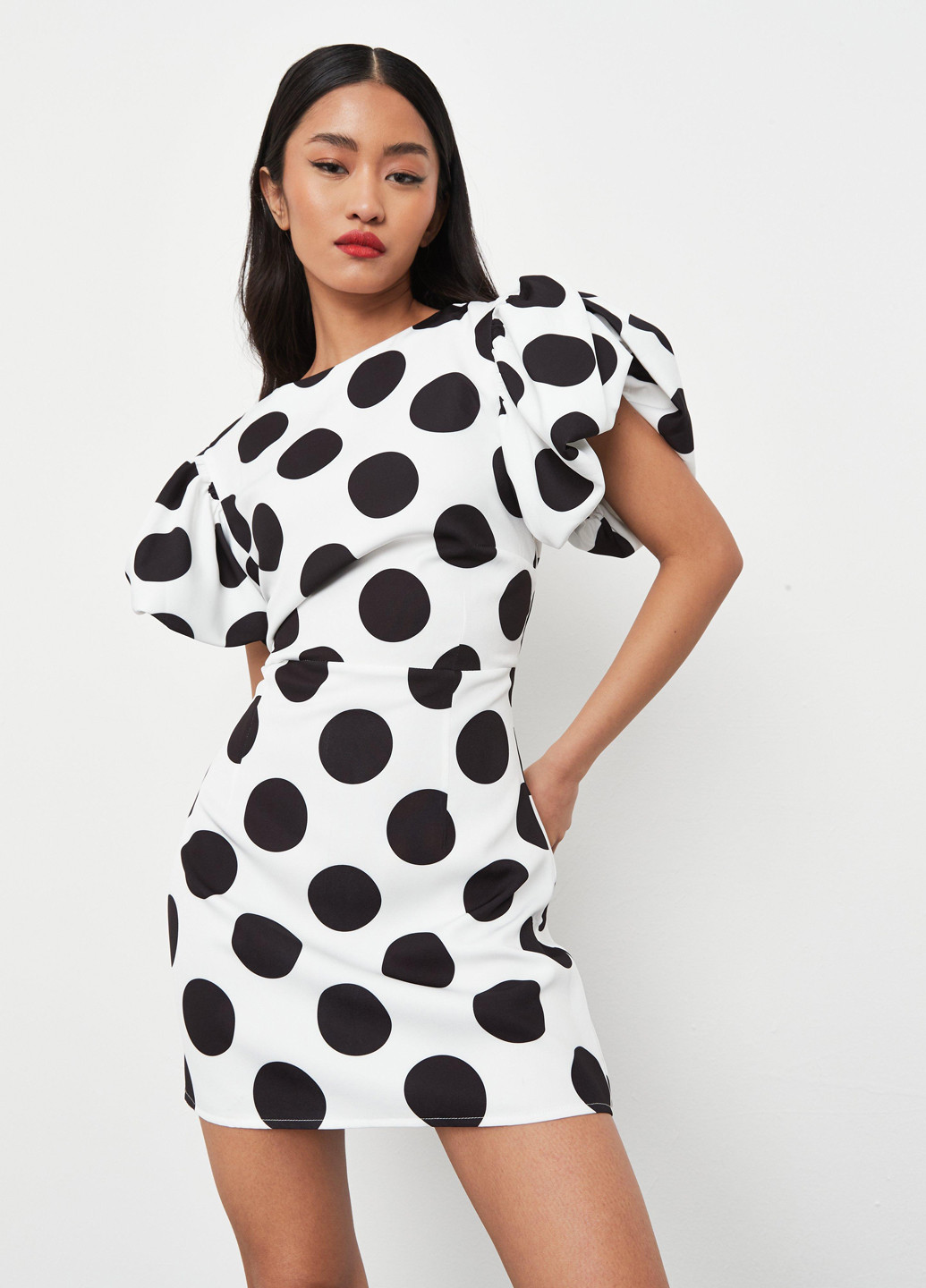 Білий кежуал сукня Missguided в горошок