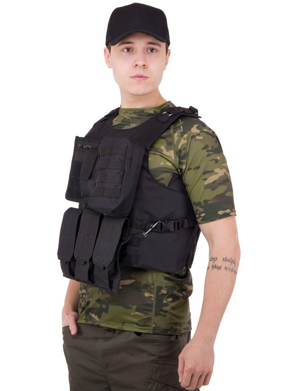 Разгрузочный жилет универсальный для броне пластин Military Rangers черный Zelart (256442532)