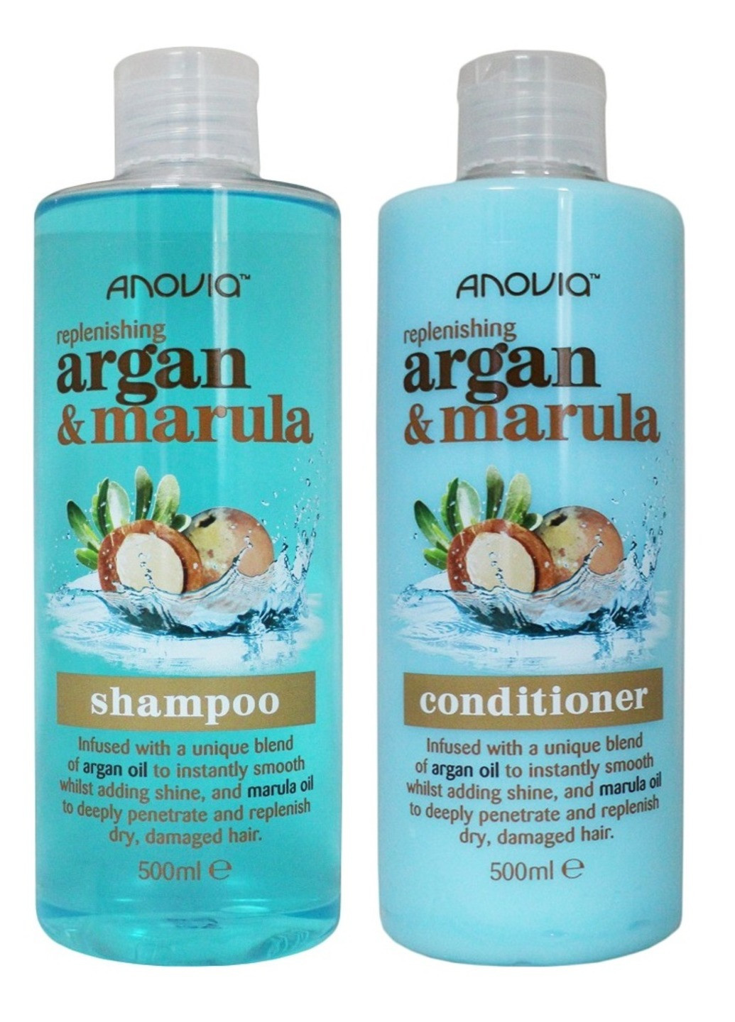 Набор для восстановления волос Argan & Marula 500 мл + 500 мл Anovia (247966369)