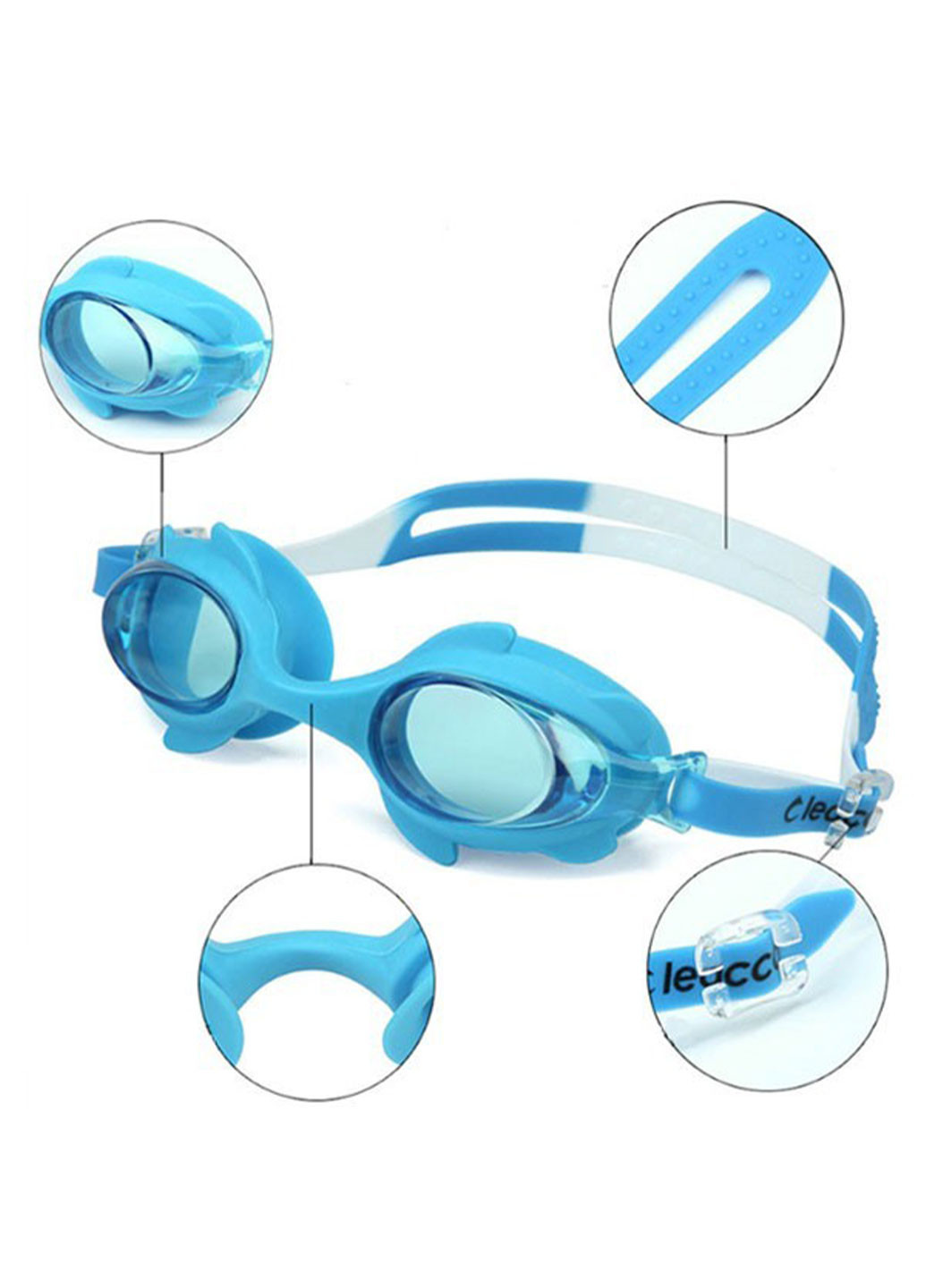 Очки для плавания детские, универсальные с Anti-туманным Покрытием, Leacco No Brand (251807617)