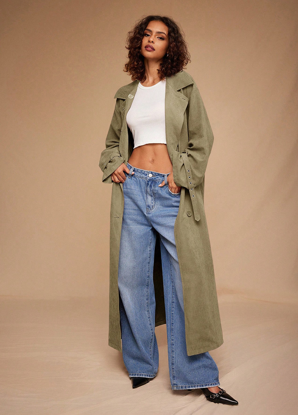 Плащ SHEIN тренчкот на гудзиках демісезон (339052696)