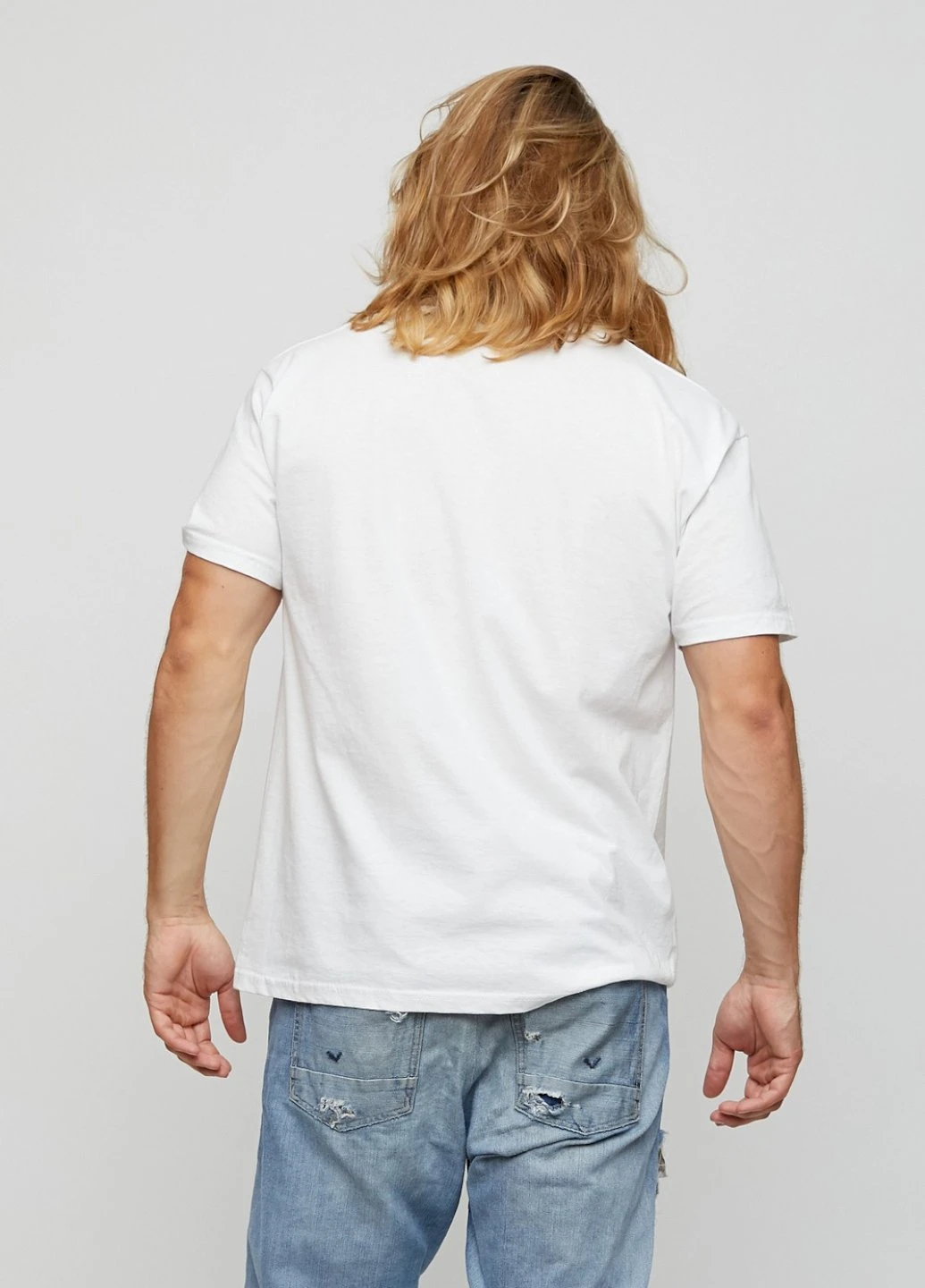 Біла футболка чоловіча basic /air print/ YAPPI