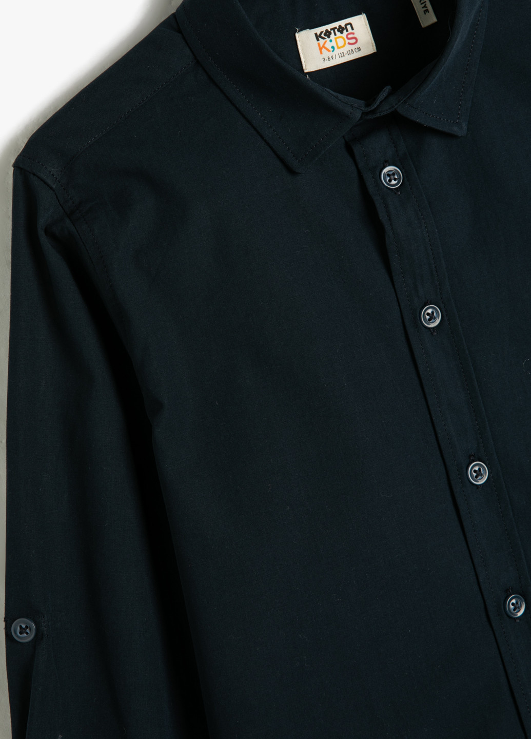 Темно-синяя кэжуал рубашка однотонная KOTON