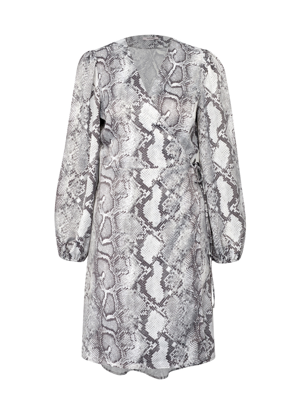 Черно-белое кэжуал платье а-силуэт, на запах Orsay змеиный