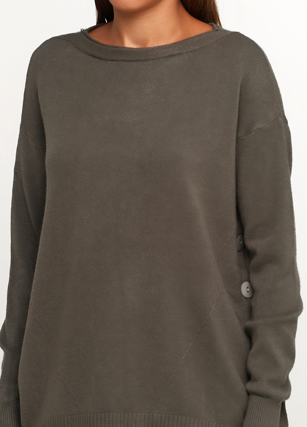 Оливковий (хакі) демісезонний светр джемпер Made in Italy