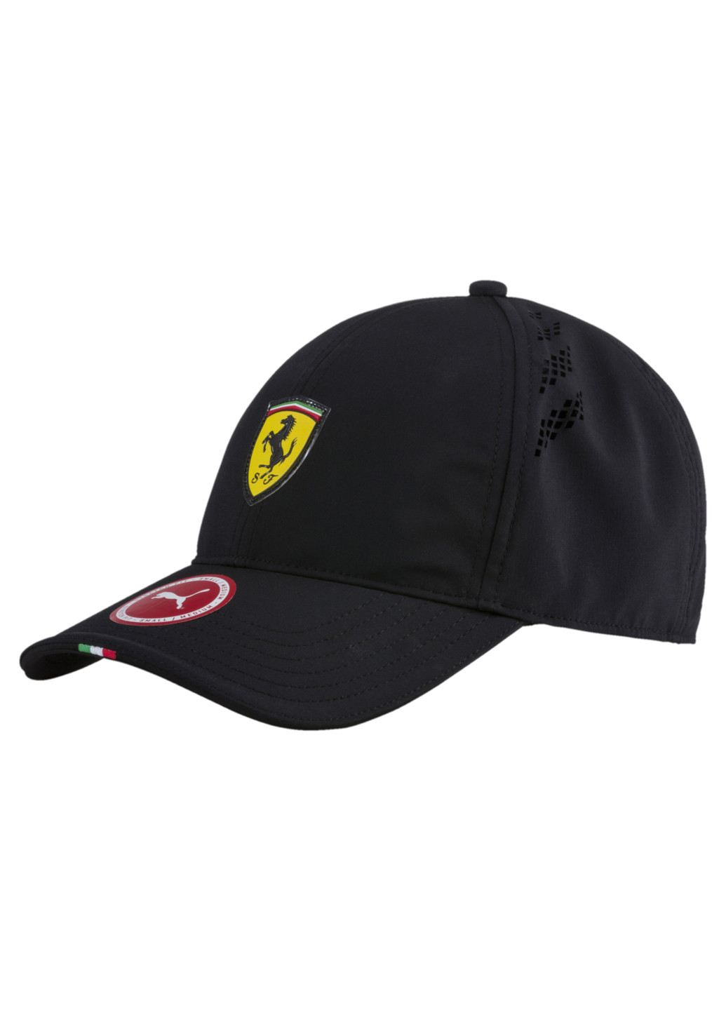 Кепка Ferrari Fanwear force SF cap Puma однотонная чёрная спортивная