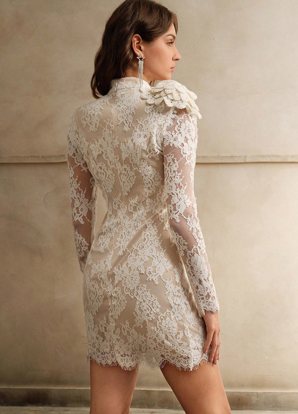 Білий святковий сукня силуетна SHEIN однотонна