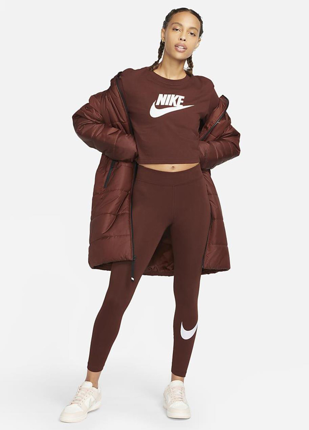 Бордовые демисезонные леггинсы cz8530-273 Nike