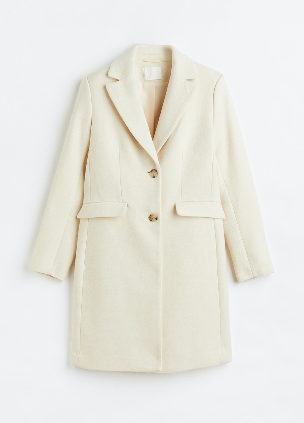 Кремовое демисезонное Пальто однобортное H&M