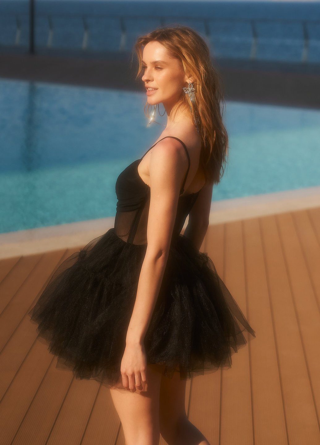 Черное вечернее платье пачка Gepur однотонное