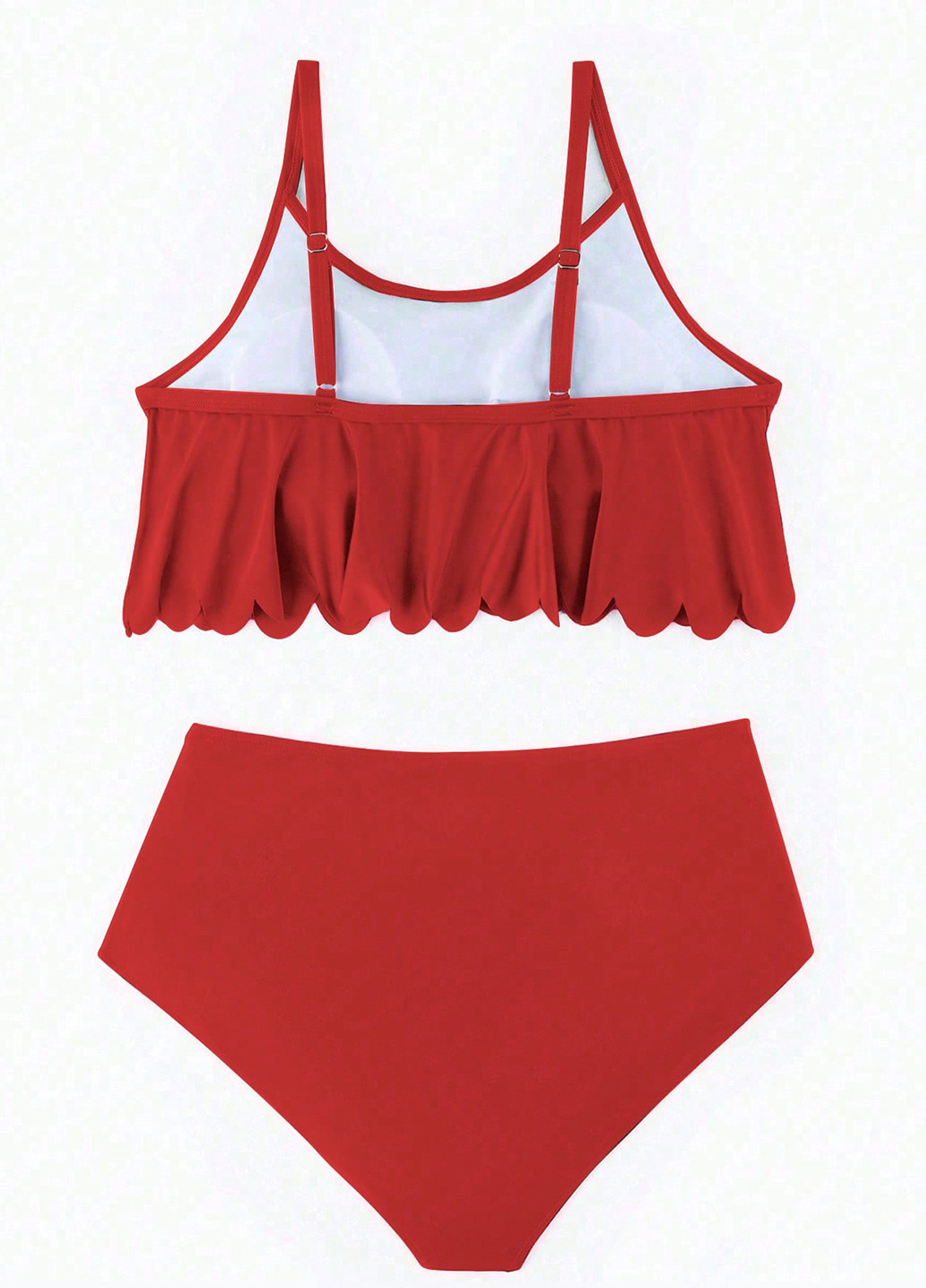Темно-червоний демісезонний купальник (ліф, трусики) топ, роздільний SHEIN