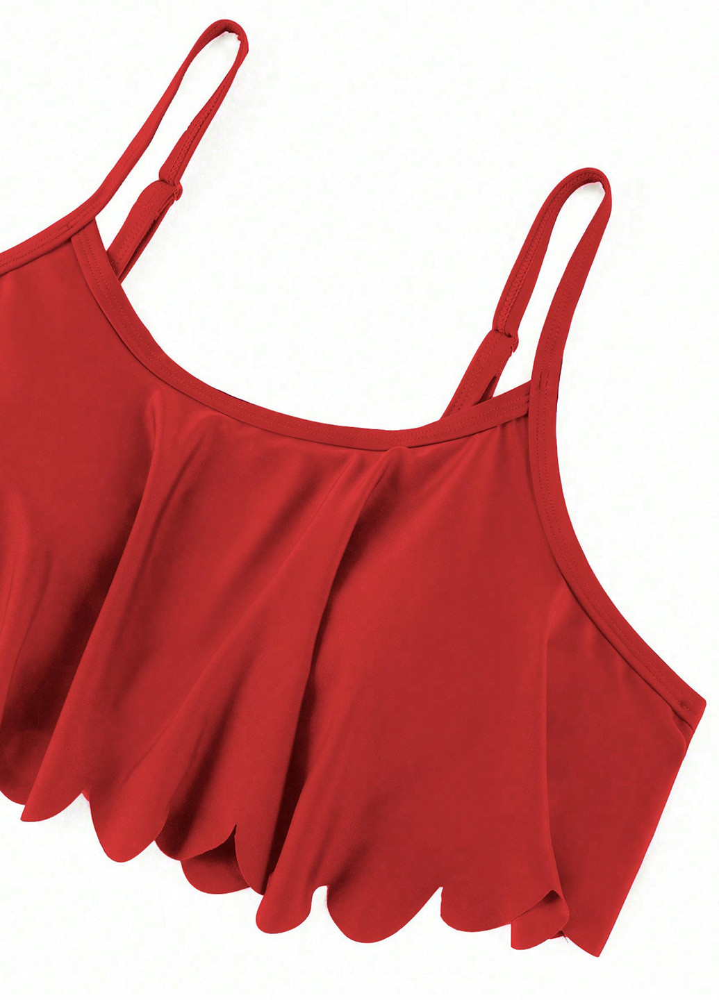 Темно-червоний демісезонний купальник (ліф, трусики) топ, роздільний SHEIN