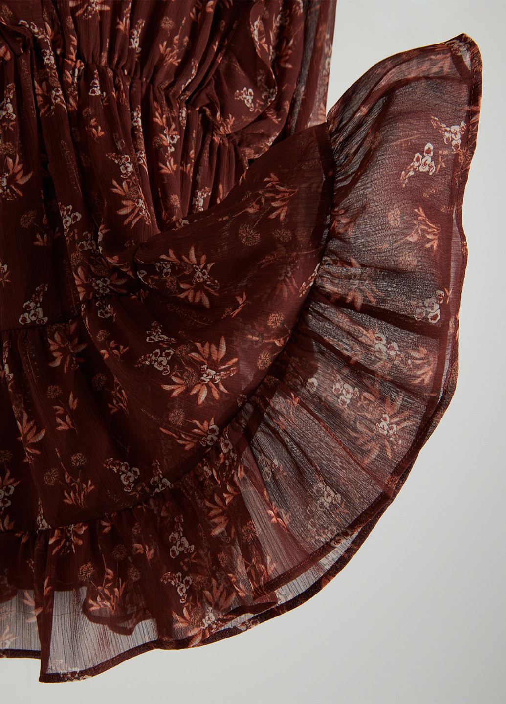 Коричневое кэжуал платье клеш Reserved с цветочным принтом