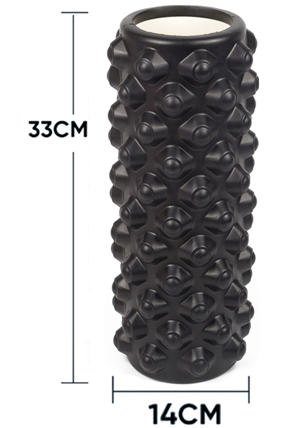 Массажный ролик Extreme 33x14 см (EF-EXTR33BK) черный (роллер-цилиндр, валик для рук, ног, спины, шеи) EasyFit (237657517)