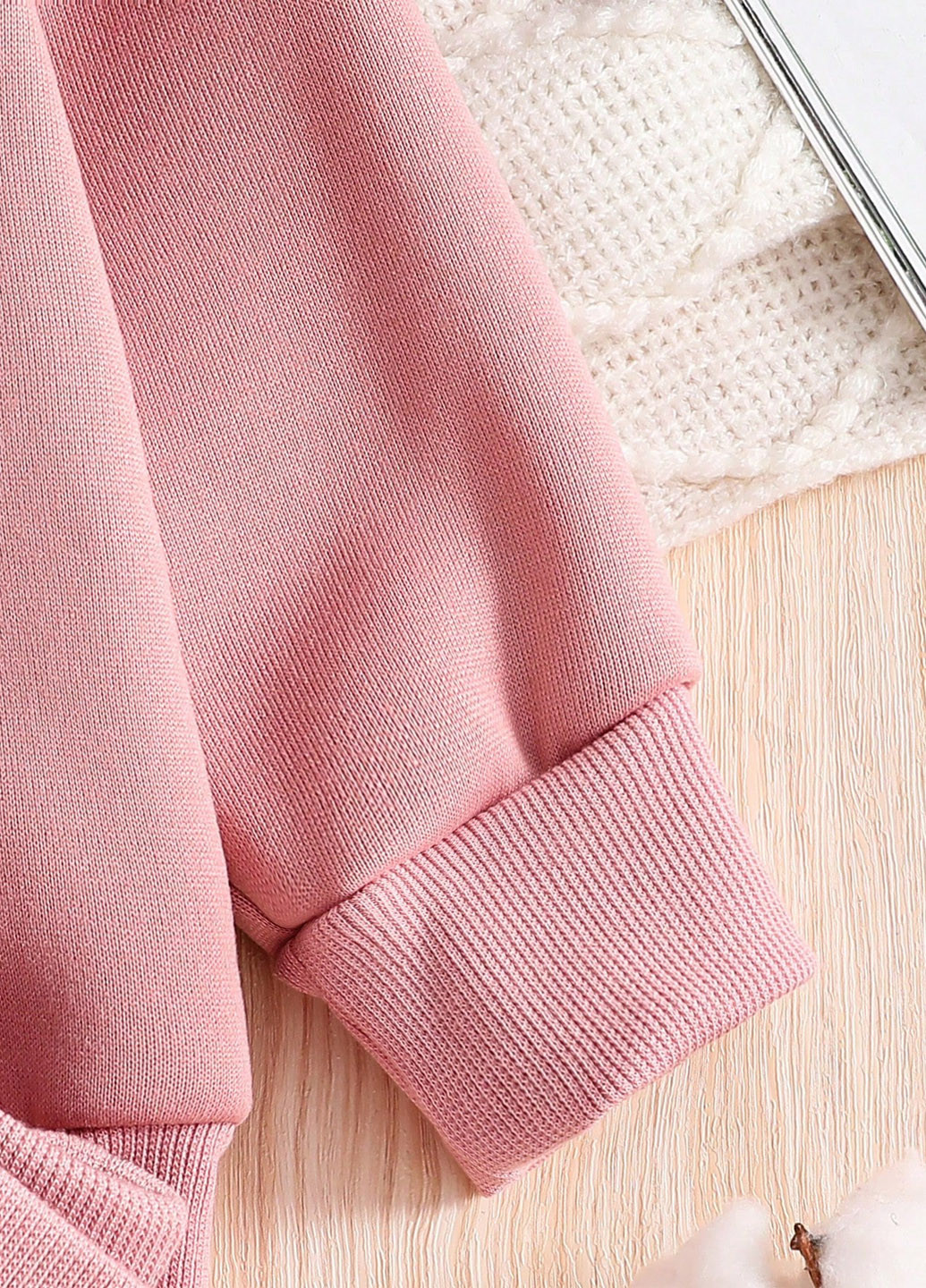 Рожевий зимній костюм (світшот, штани) брючний SHEIN